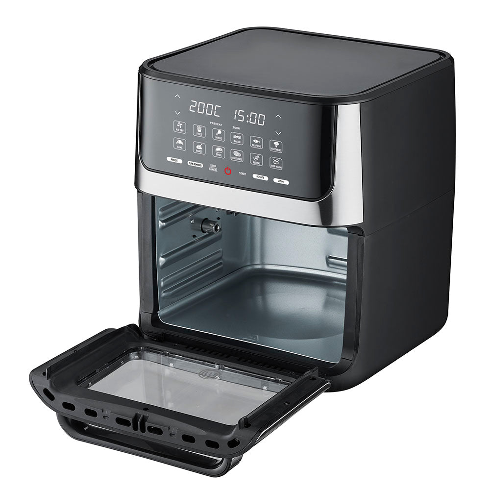 Horno Freidora de Aire Bake N’ Fry 12L con Luz y 12 Funciones | Puerta desmontable | Hukën x MasterChef