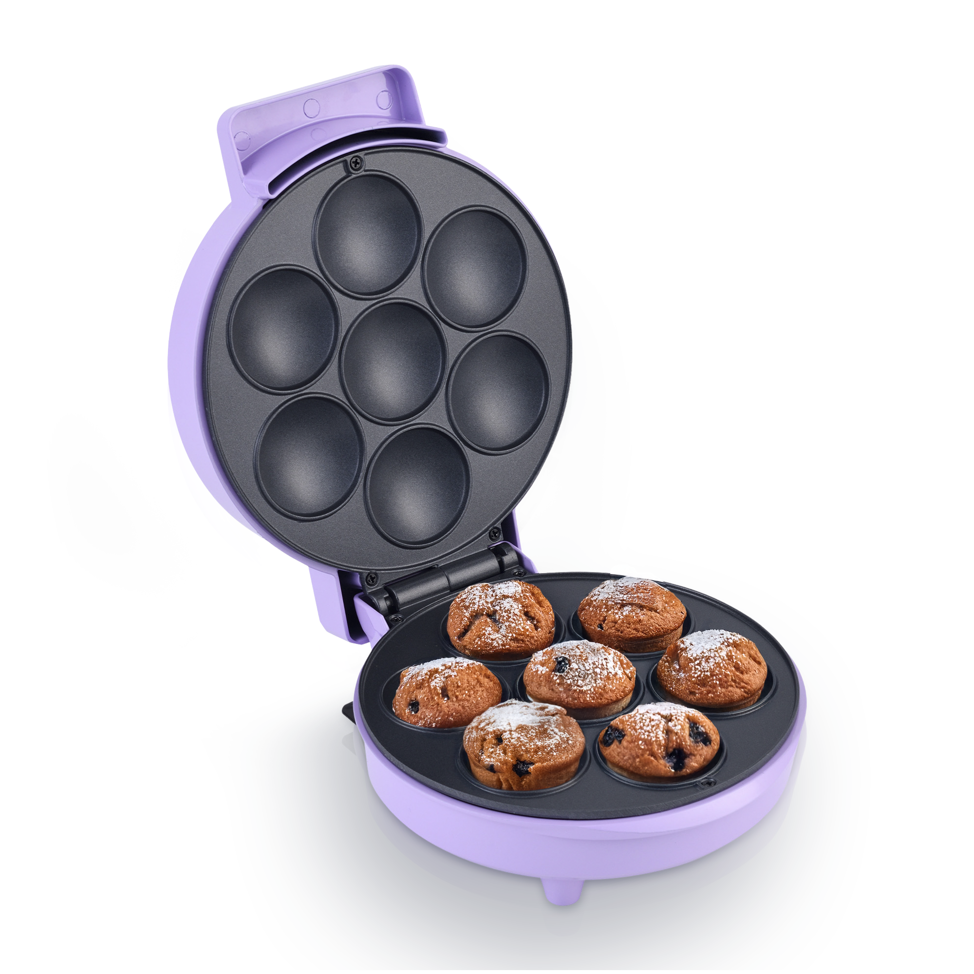 Máquina de Cupcakes SWEET+ | 7 Mini Cupcakes de 5.7cm | Tecnología FLASH-COOK | Calentamiento Rápido y Uniforme | Antiadherente | Luces Indicadoras | Diseño Compacto | Hukën x MasterChef