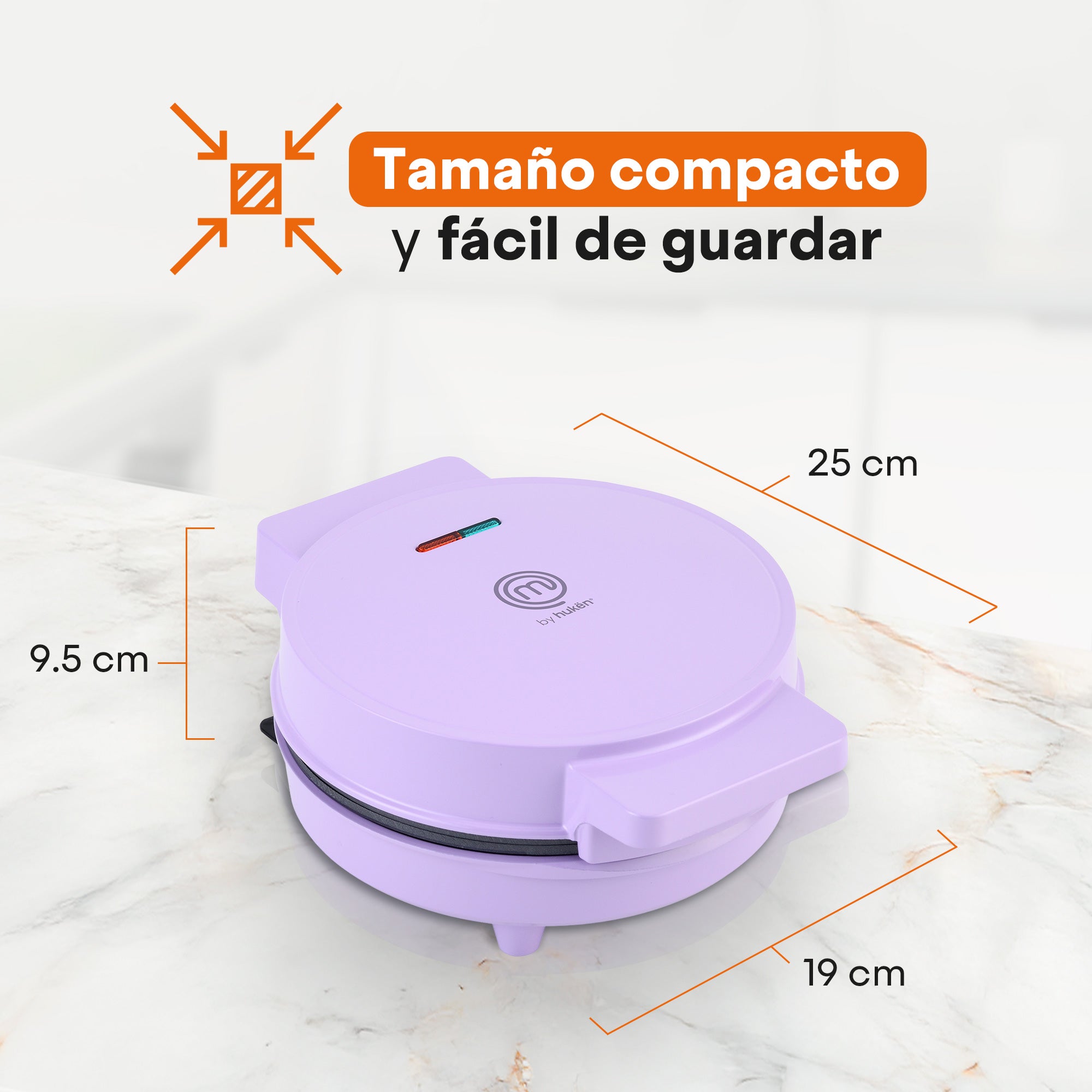Máquina de Cupcakes SWEET+ | 7 Mini Cupcakes de 5.7cm | Tecnología FLASH-COOK | Calentamiento Rápido y Uniforme | Antiadherente | Luces Indicadoras | Diseño Compacto | Hukën x MasterChef