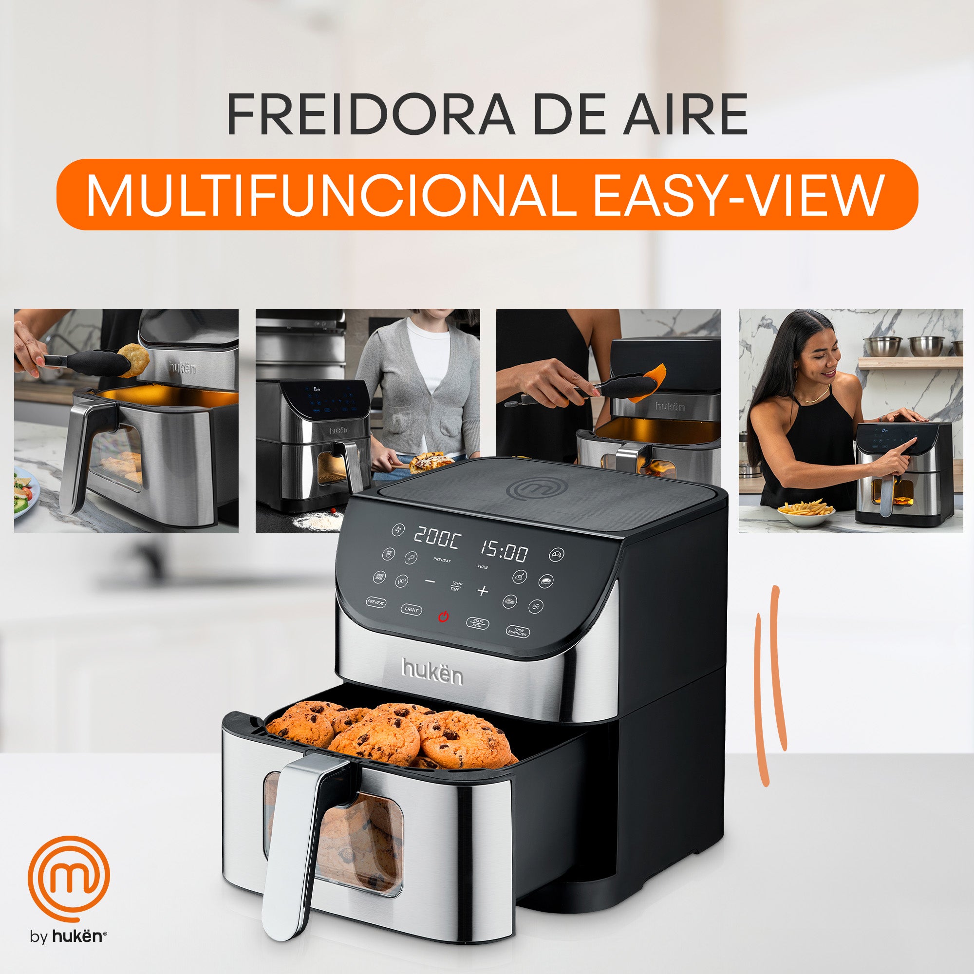Freidora de Aire Easy-View 6L con Ventana y Luz Interna | Hukën x MasterChef
