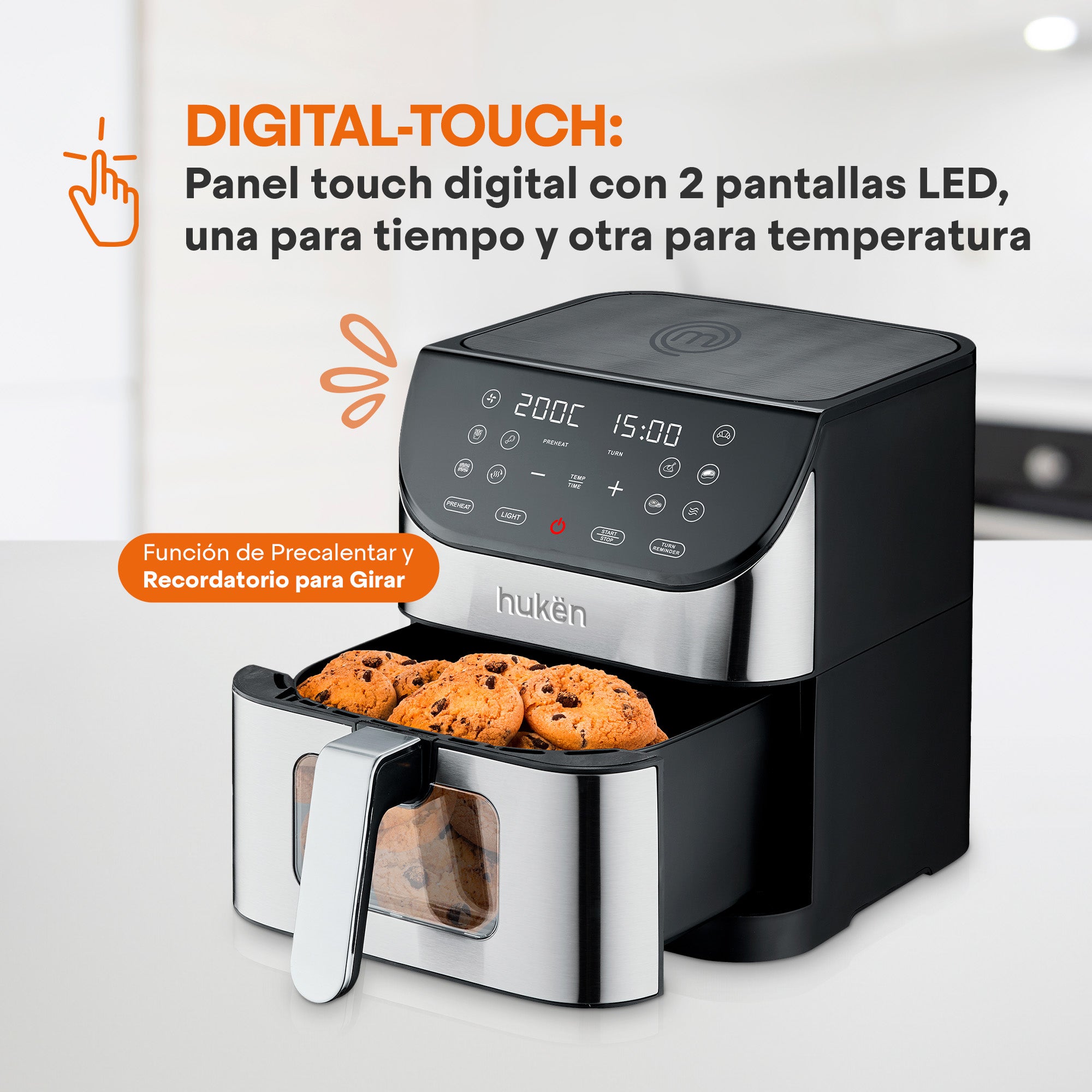 Freidora de Aire Easy-View 6L con Ventana y Luz Interna | Hukën x MasterChef