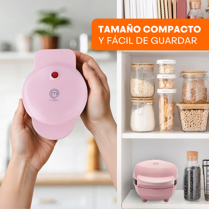 Set Mini Wafflera MultiMaker | 7 Platos Intercambiables | FLASH-COOK | Antiadherente | Luz Indicadora | Lavavajillas Seguro | Estuche Incluido | Hukën x MasterChef