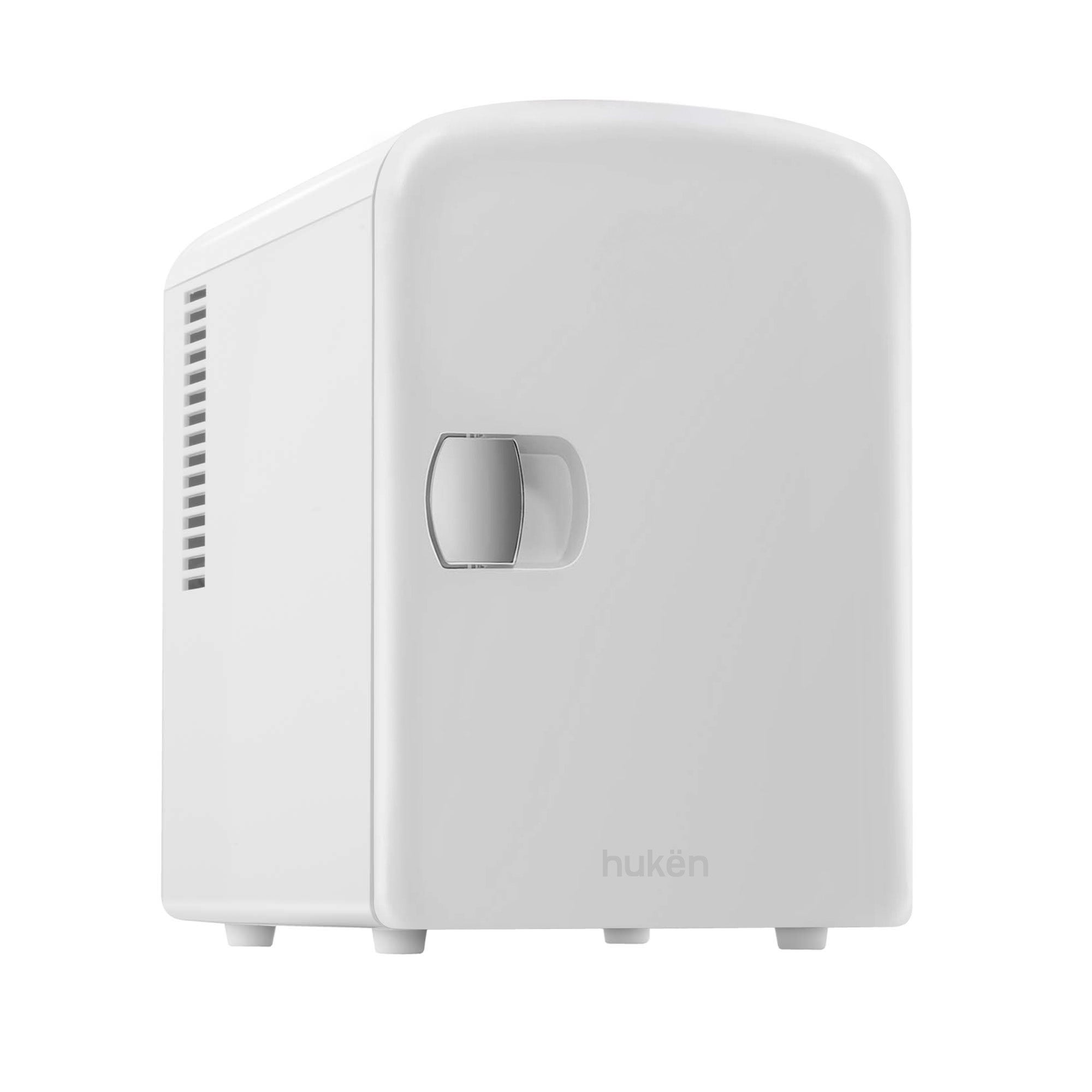 Mini Refrigerador Blanco FRESHLUX 4L | Skincare, Snacks o 6 Latas | Enfría y Calienta | Portátil y Compacto | Repisa Extraíble | Enchufes para Casa y Auto | Hukën