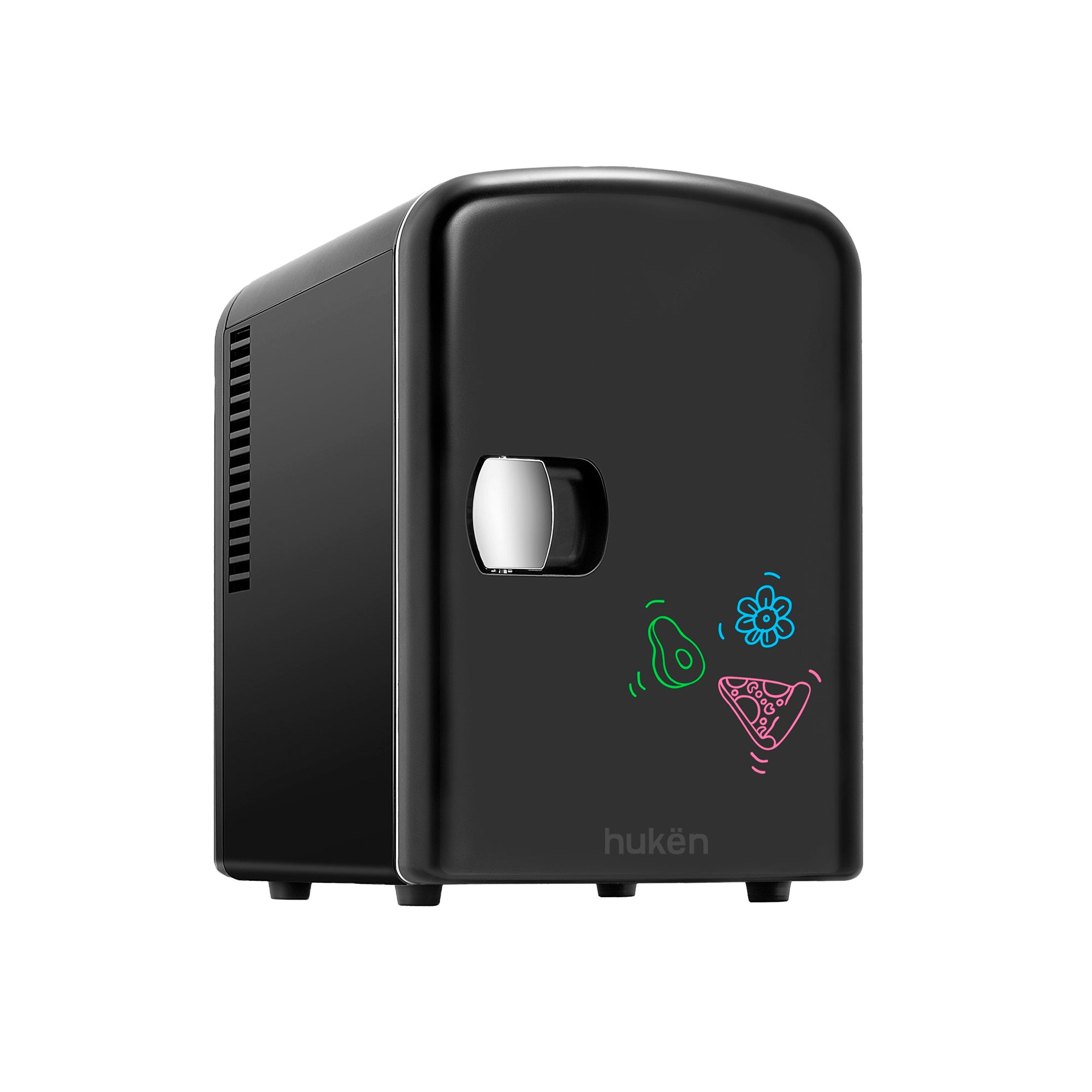 Mini Refrigerador Pinta y Borra FRESHLUX 4L | Skincare, Snacks o 6 Latas | Enfría y Calienta | Incluye 3 plumones | Repisa Extraíble | Enchufes para Casa y Auto | Hukën