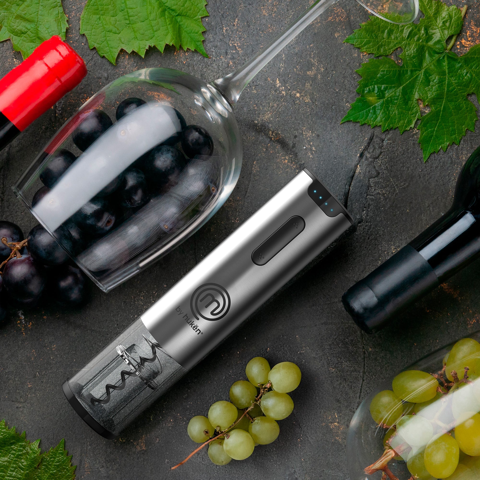 Descorchador Eléctrico Power View Recargable de Acero | Hukën x MasterChef