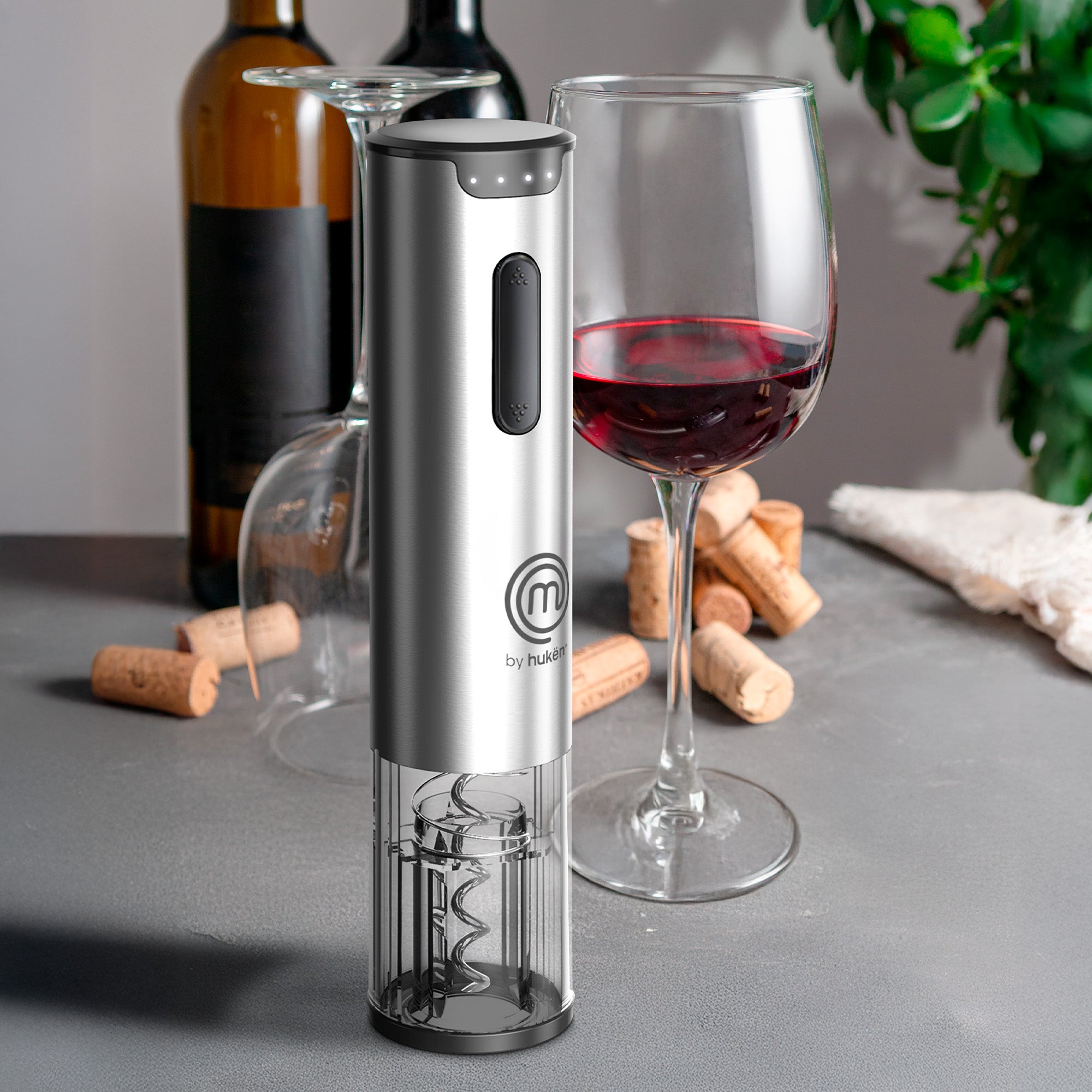 Descorchador Eléctrico Power View Recargable de Acero | Hukën x MasterChef