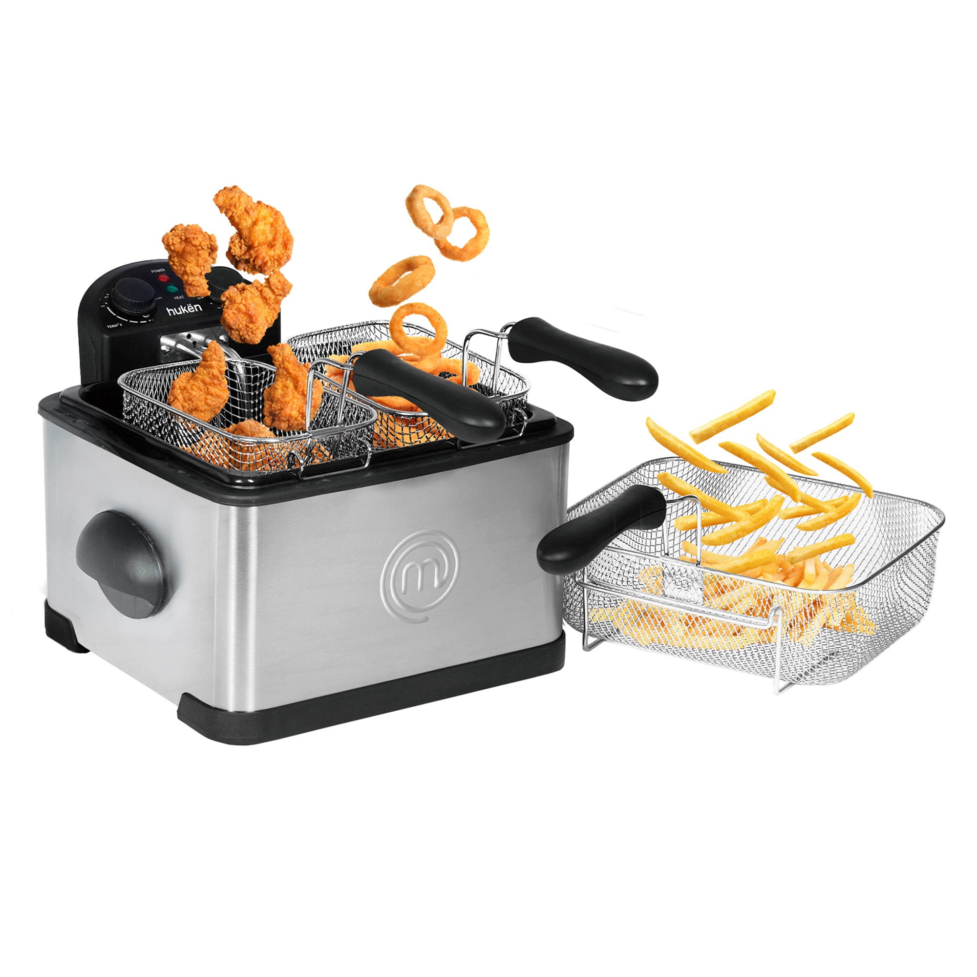 Freidora de Aceite Flash-FryXL 4L con 3 Canastillas | Hukën x MasterChef