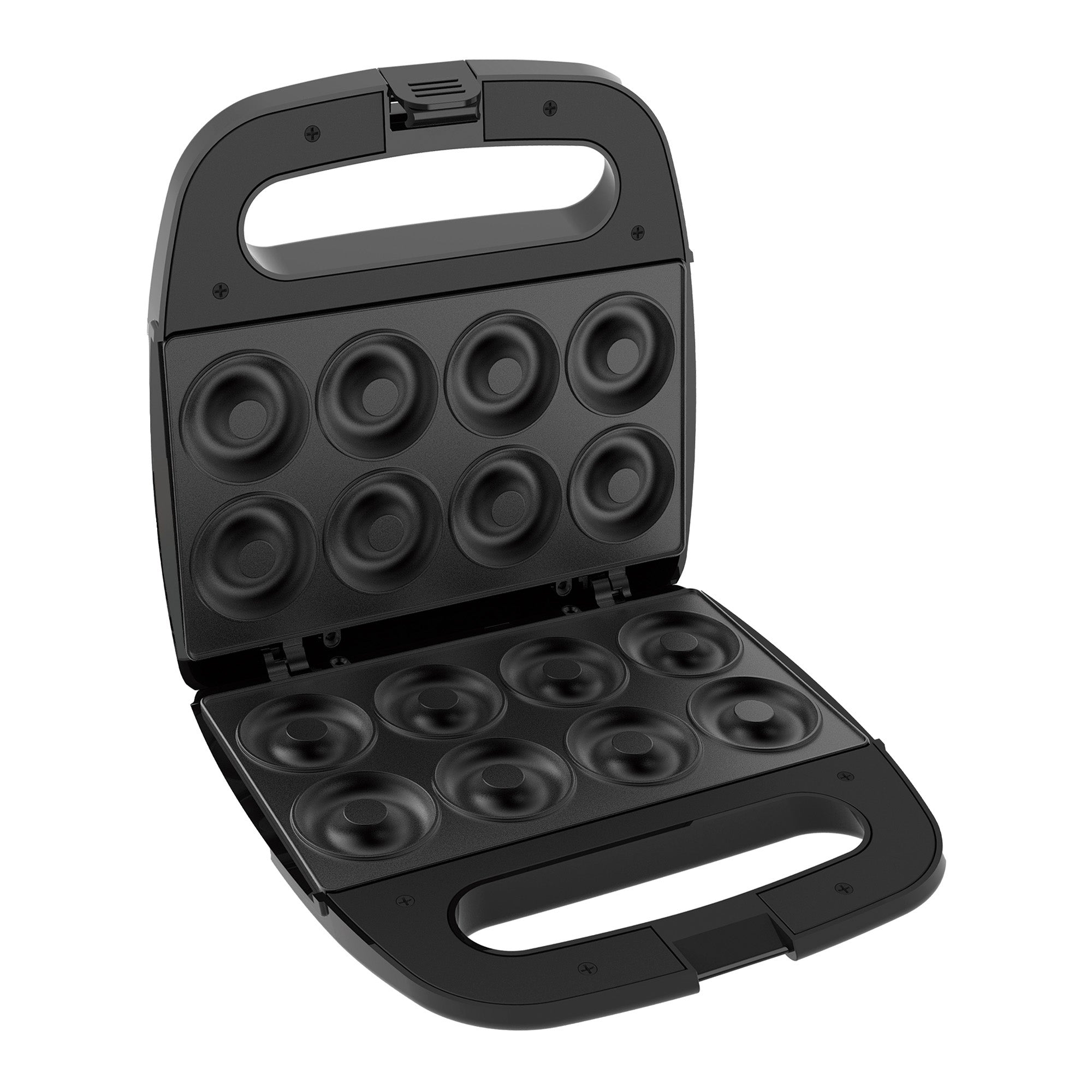 Máquina de Donas HEAT+ | 8 Mini Donas de 5cm | Tecnología FLASH-COOK | Calentamiento Rápido y Uniforme | Antiadherente | Acero Inoxidable | Luces Indicadoras | Diseño Compacto | Hukën x MasterChef