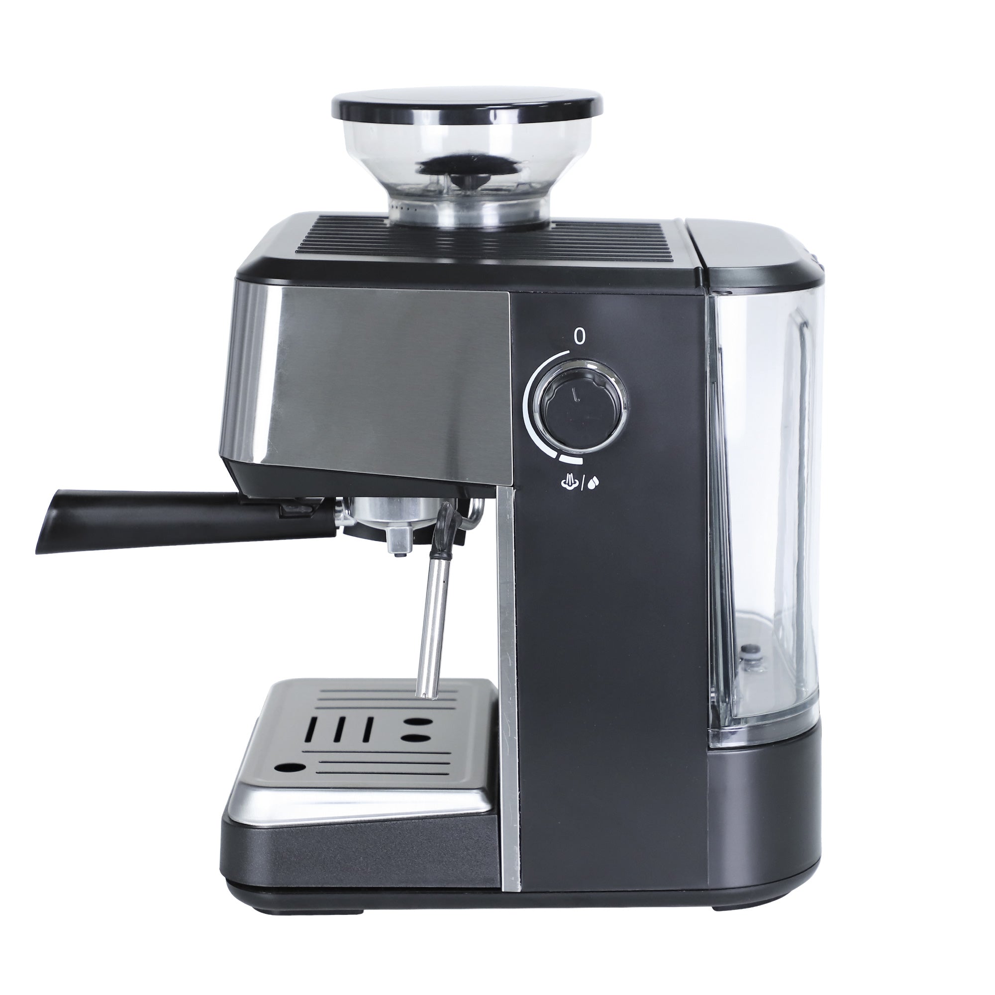 Máquina de Espresso BaristaPRO con Molino Integrado | 20 Bares de Presión | Grind&Brew Todo en Uno | Panel Digital con Termómetro | Espumador Profesional | 1.75L Acero Inoxidable | Hukën x MasterChef