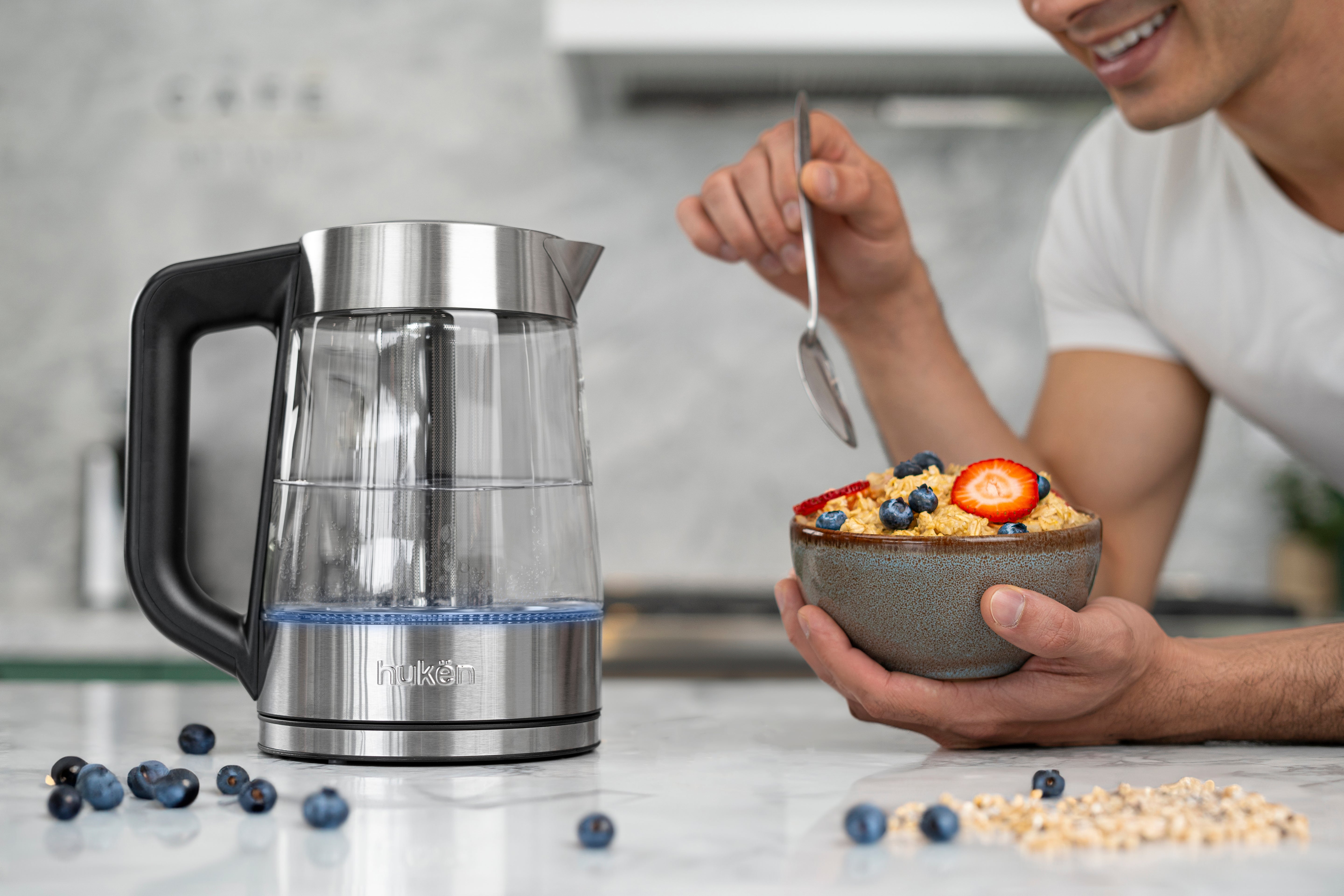 Tetera Eléctrica Heat-Select con LED y Control Digital | 6 Niveles de Temperatura | Hukën x MasterChef