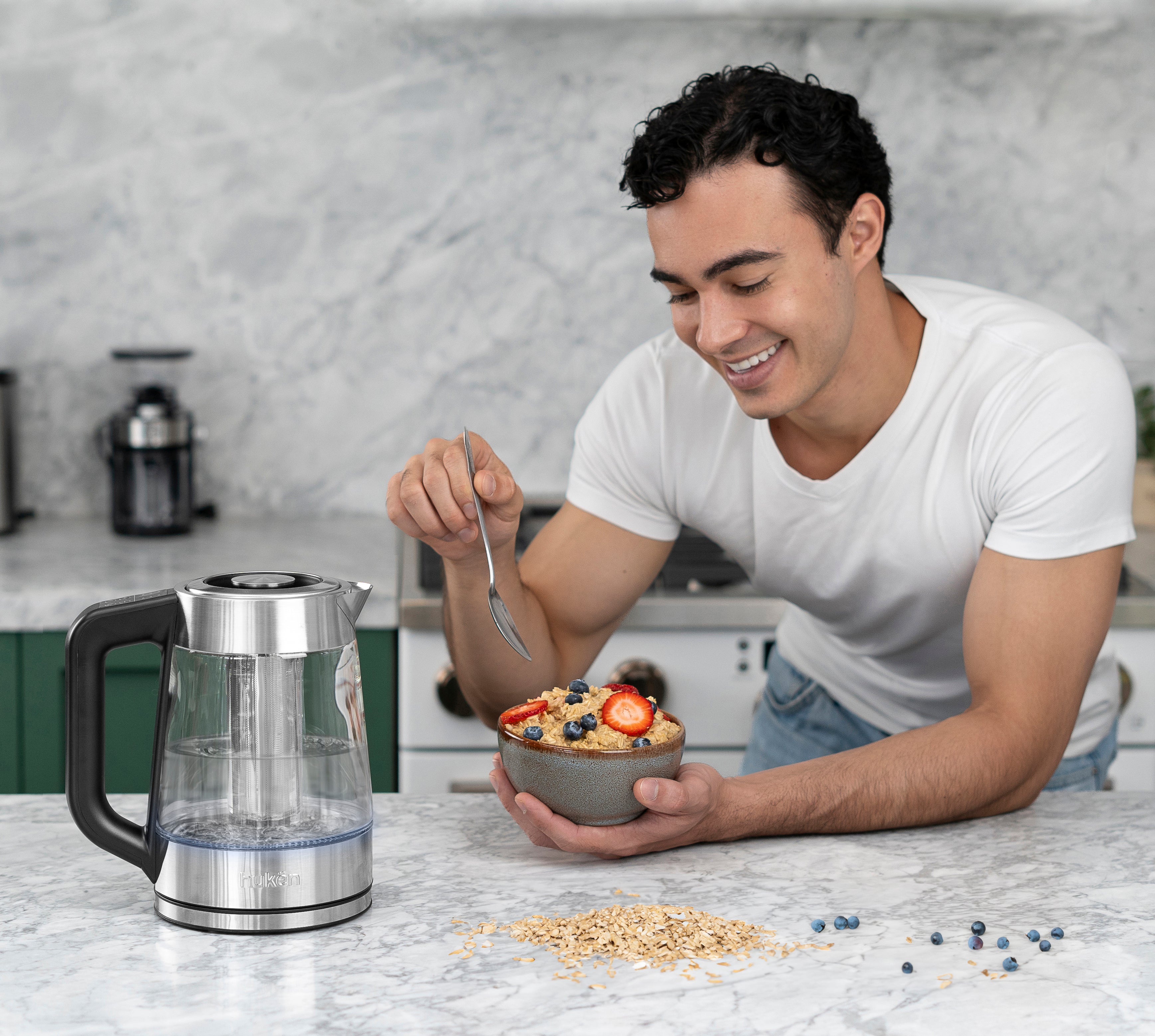 Tetera Eléctrica Heat-Select con LED y Control Digital | 6 Niveles de Temperatura | Hukën x MasterChef