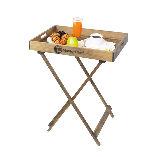 Mesa De Servicio Charola |  Madera  | Plegable | Rectangular | MasterChef® by Hukën®