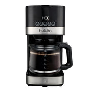 Cafetera Programable Smart-Brew 12 Tazas con Jarra de Vidrio Resistente | Panel Touch | Pausa para Servir | Reloj Digital | Acero Inoxidable | Hukën x MasterChef