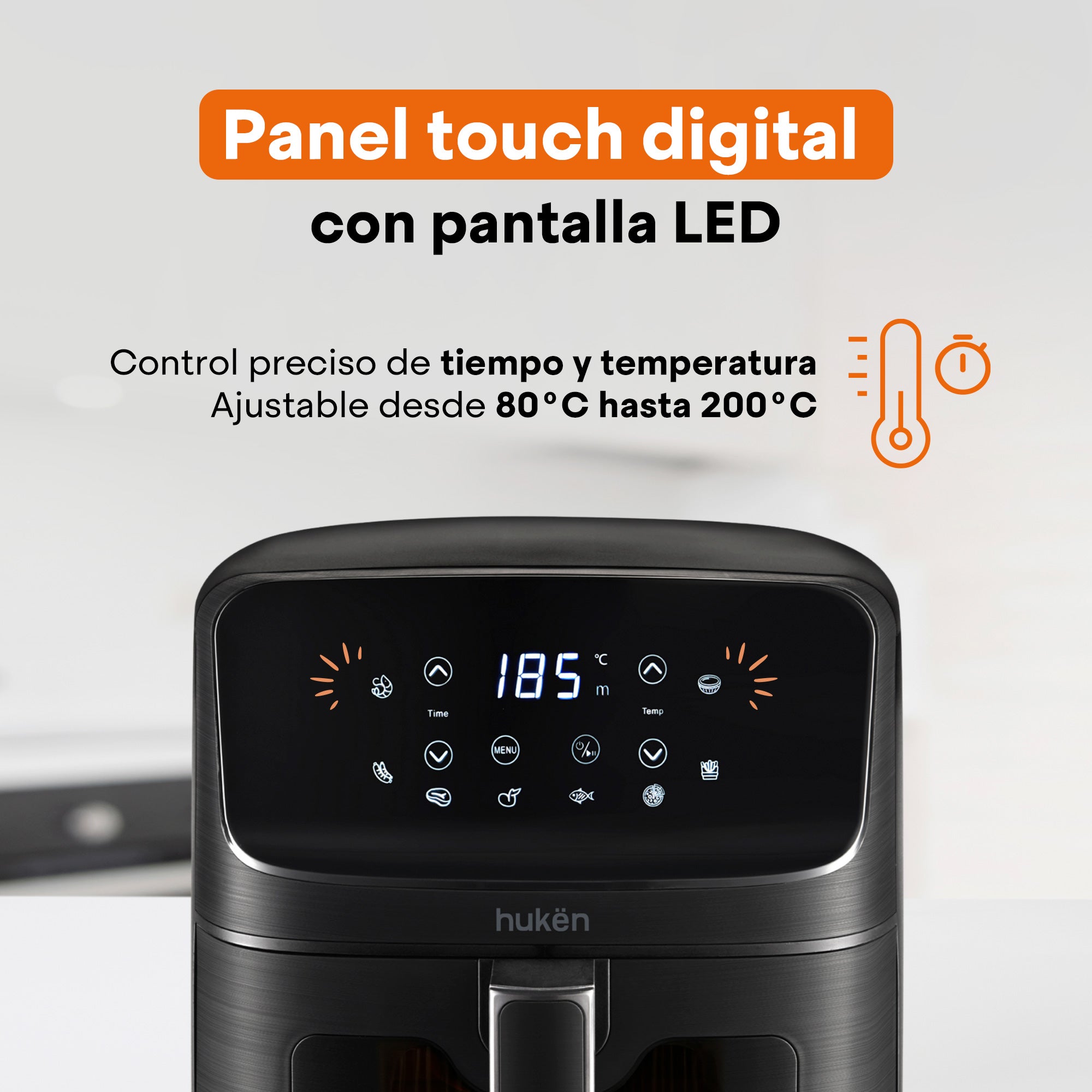 Freidora de Aire Multifuncional StylePro | 4.5L | 8 Funciones | Panel Touch LED | Acero Inoxidable