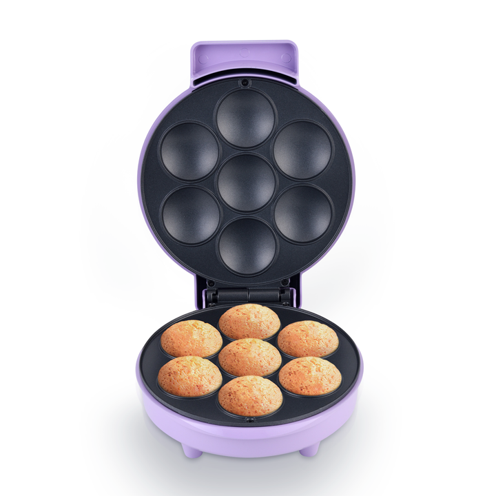 Máquina de Cupcakes Sweet+, 7 Cupcakes de 5.7 cm, Lila, Parrilla Antiadherente