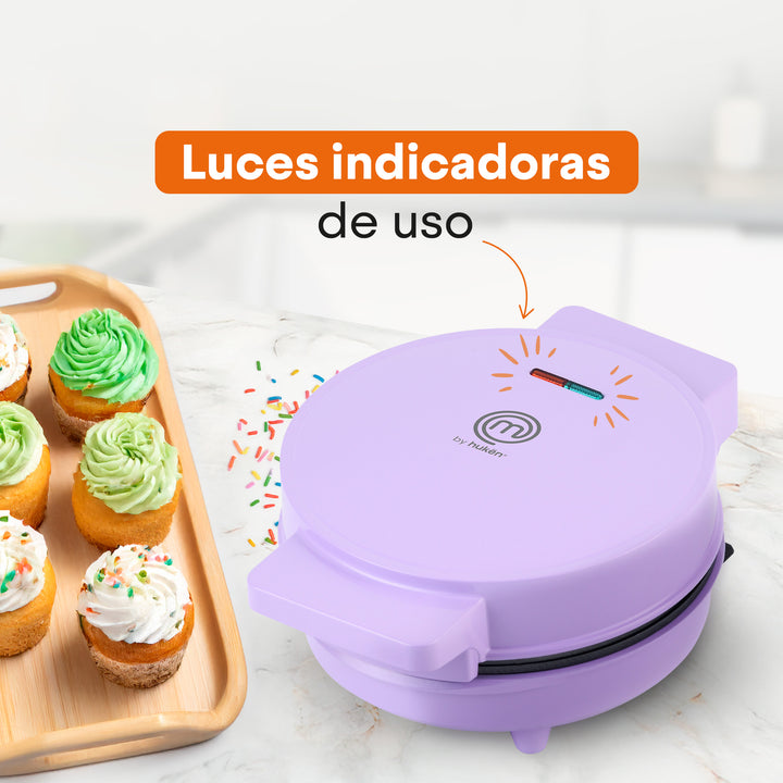 Máquina de Cupcakes Sweet+, 7 Cupcakes de 5.7 cm, Lila, Parrilla Antiadherente
