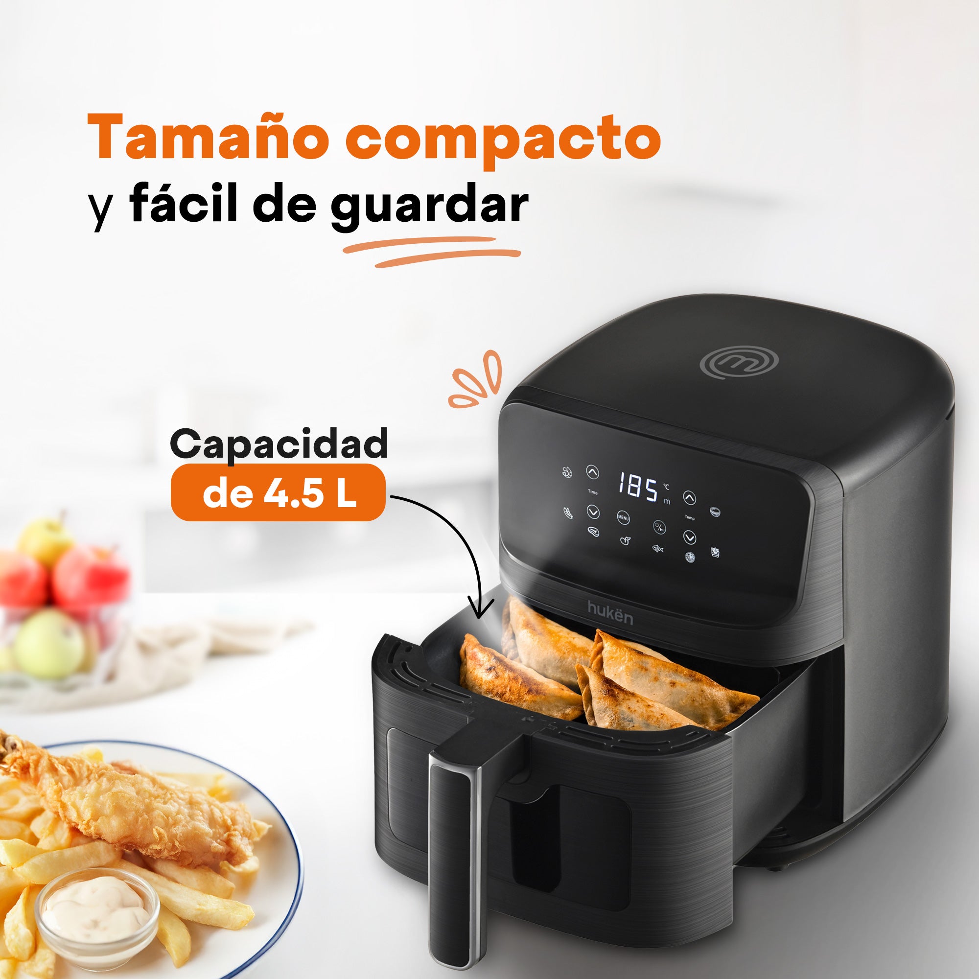 Freidora de Aire Multifuncional StylePro | 4.5L | 8 Funciones | Panel Touch LED | Acero Inoxidable