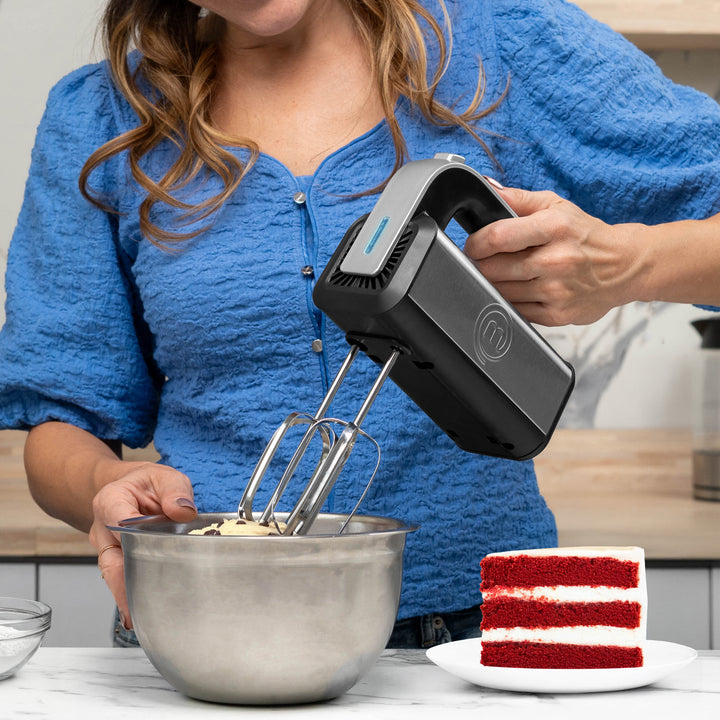 Batidora de mano para repostería, batir y amasar, 5 velocidades, función turbo, acero inoxidable