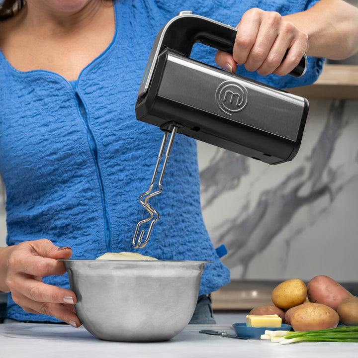 Batidora de mano para repostería, batir y amasar, 5 velocidades, función turbo, acero inoxidable