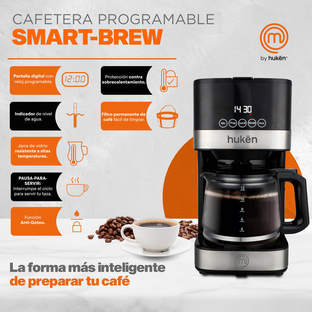 Cafetera | Programable | 12 Tazas | Smart-Brew