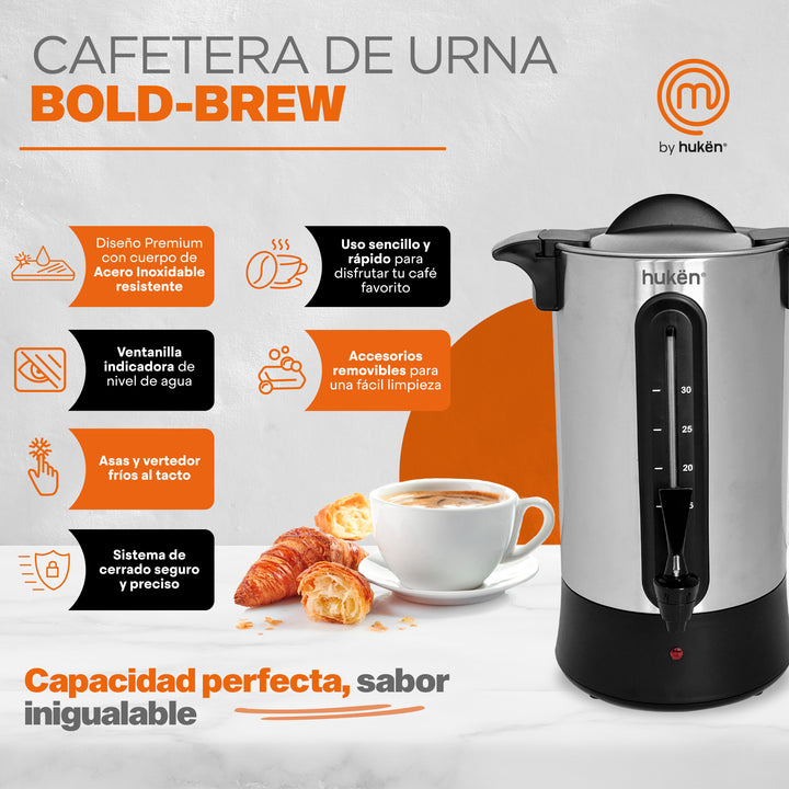 Cafetera De Urna | Manual | 30 Tazas | Filtro Permanente