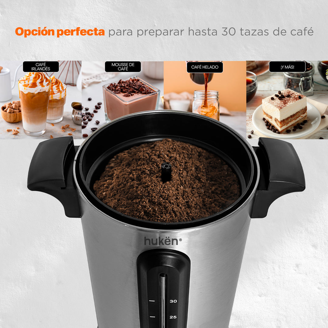 Cafetera De Urna | Manual | 30 Tazas | Filtro Permanente