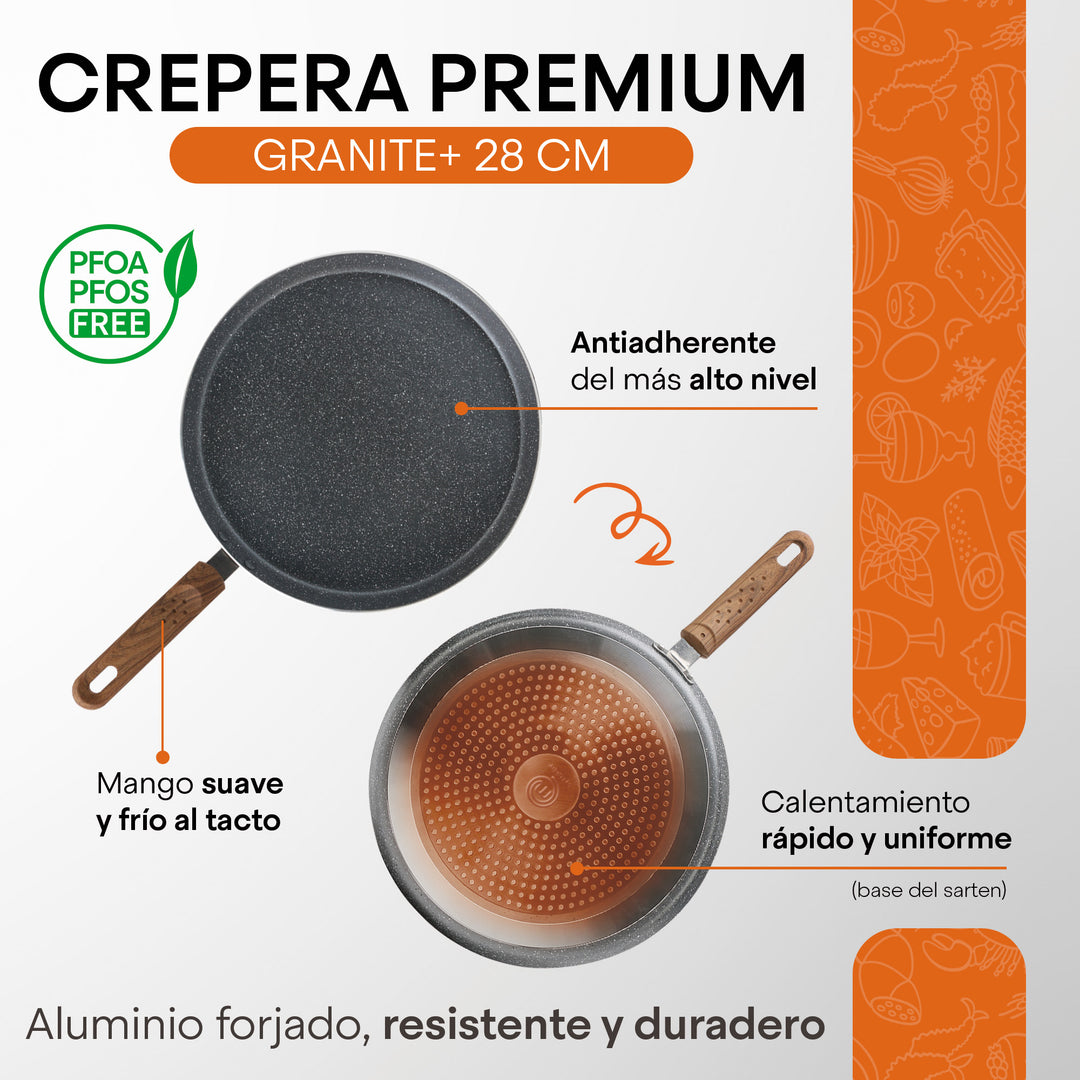 Hukën Masterchef | Batería de Cocina Premium Granite+ | Aluminio Forjado | Versátil y Multifuncional