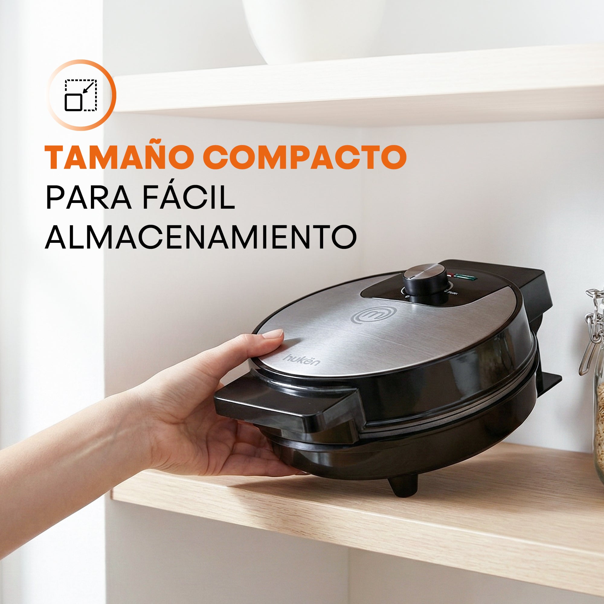 Wafflera Belga Redonda Flash Cook+ de Acero | Hukën x MasterChef