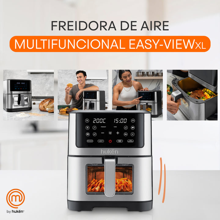 Freidora de Aire Digital, 8 Litros, +10 Funciones, Acabado en Acero Inoxidable