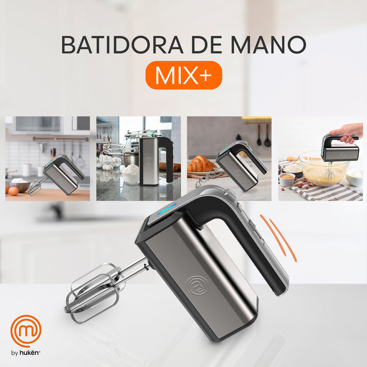 Batidora de mano para repostería, batir y amasar, 5 velocidades, función turbo, acero inoxidable