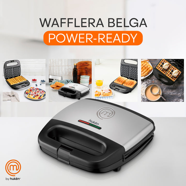 Wafflera Belga POWER-READY 2 Rebanadas | Acero Inoxidable | Hukën x MasterChef