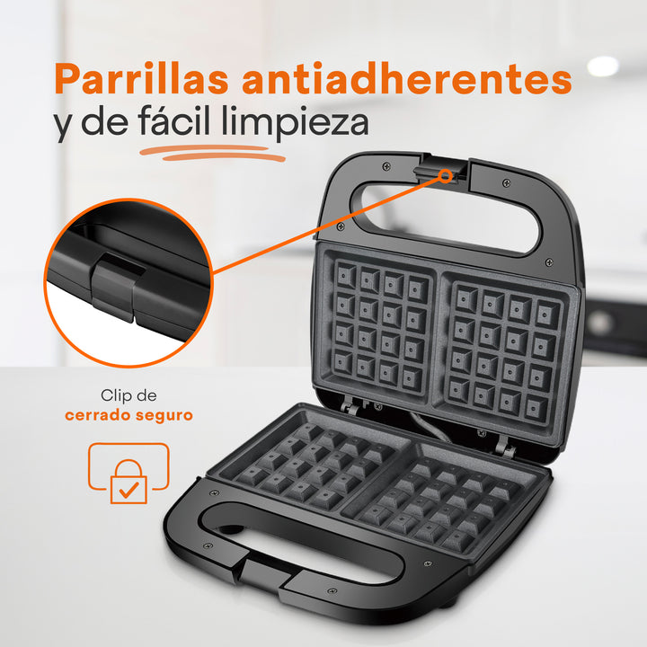 Wafflera Belga POWER-READY 2 Rebanadas | Acero Inoxidable | Hukën x MasterChef