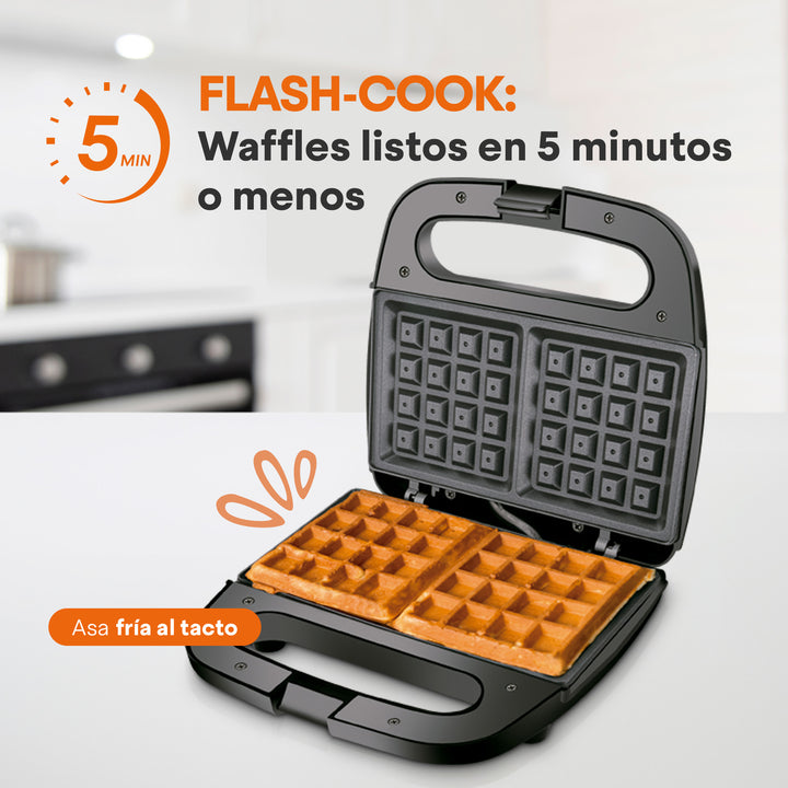 Wafflera Belga POWER-READY 2 Rebanadas | Acero Inoxidable | Hukën x MasterChef