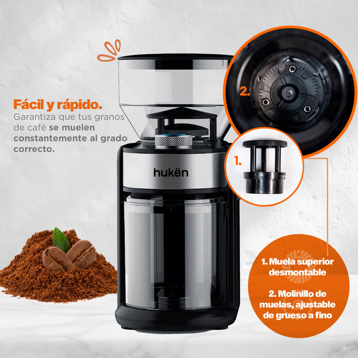 Molino de Café Eléctrico, 150W, Negro, 200 gramos