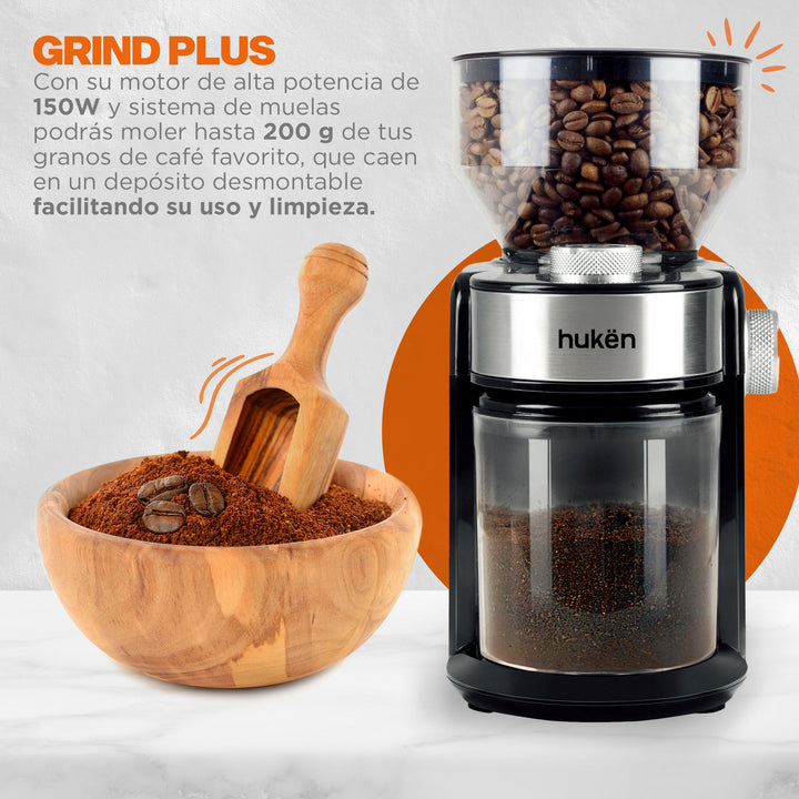 Molino de Café Eléctrico, 150W, Negro, 200 gramos