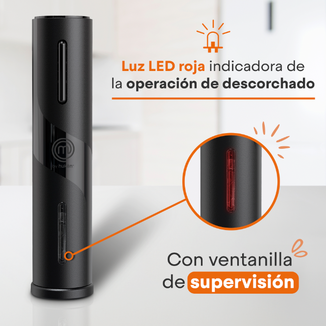 MasterChef® | Descorchador Eléctrico | Recargable | Negro