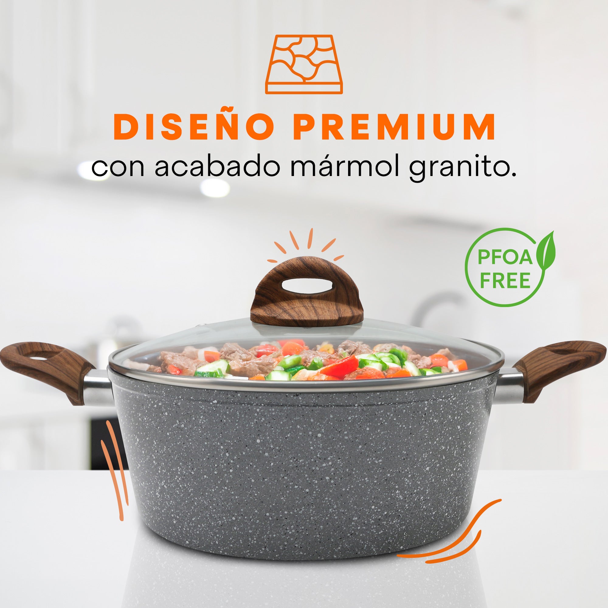 Set de Cocina Premium Granite+ | 5 piezas | Aluminio Forjado | Versátil y Multifuncional | Hukën x MasterChef