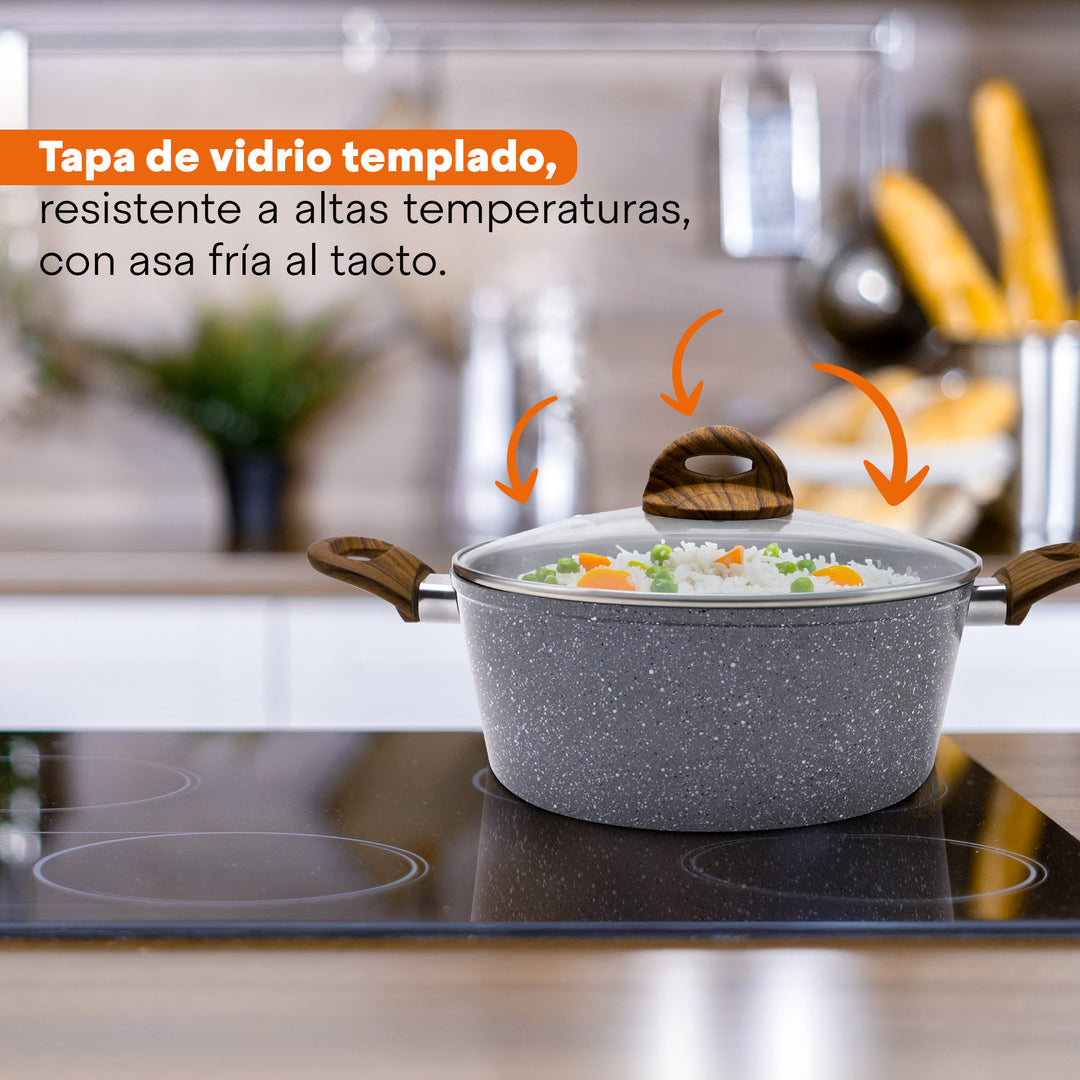 Set de Cocina Premium Granite+ | 5 piezas | Aluminio Forjado | Versátil y Multifuncional | Hukën x MasterChef