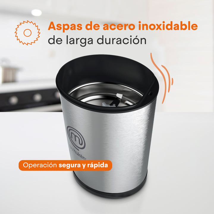 Molino de Café Eléctrico, 70 Gr., 150W, Acero
