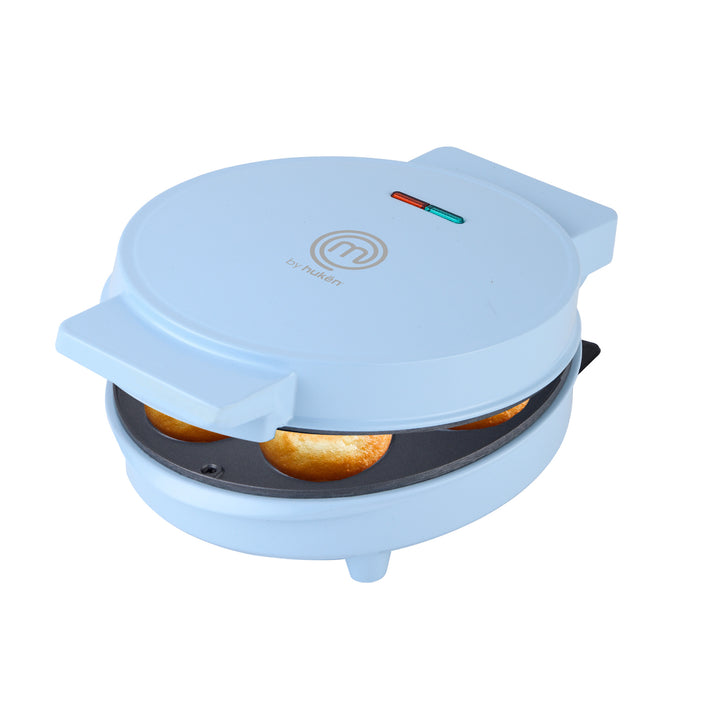 Máquina de donas, 7 mini donas, 5.2 cm cada dona, Luz Indicadora, Azul