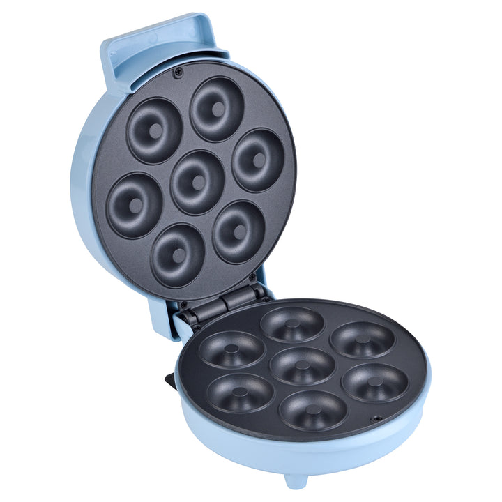 Máquina de donas, 7 mini donas, 5.2 cm cada dona, Luz Indicadora, Azul