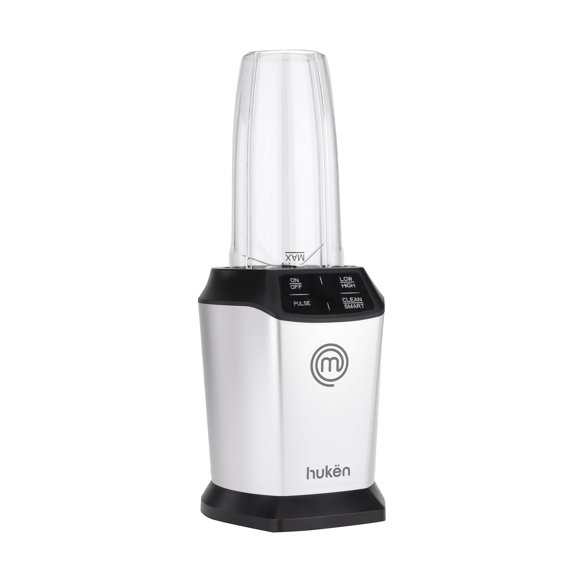 Licuadora Personal Nutri-BlendFLOW | 1000W Potencia Profesional | Tecnología Up&Down Blend | Panel Digital con Pantalla LED | 2 Vasos Tritan 600ml Libres de BPA | Función de Limpieza Automática | Hukën x MasterChef