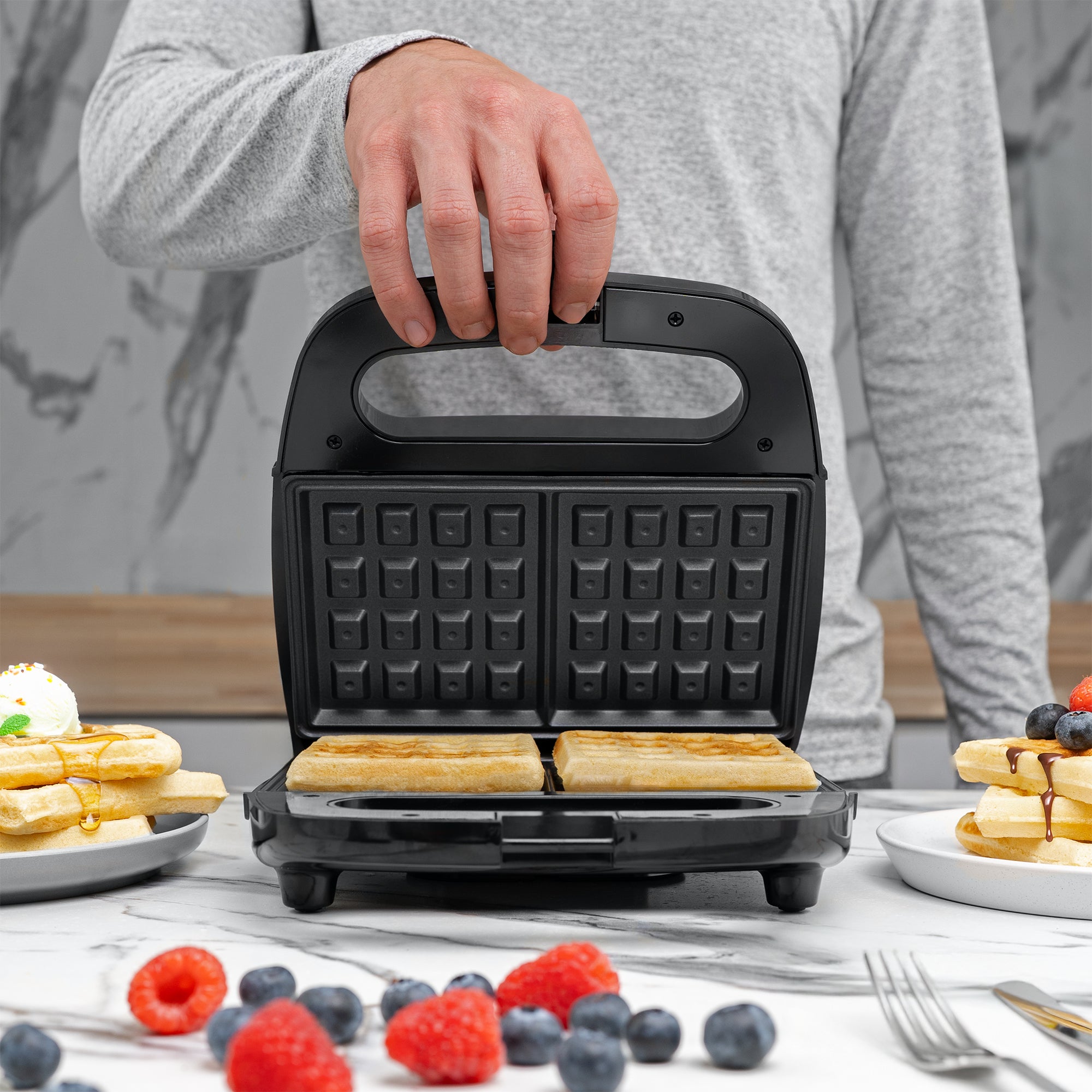 Wafflera Belga POWER-READY 2 Rebanadas | Acero Inoxidable | Hukën x MasterChef