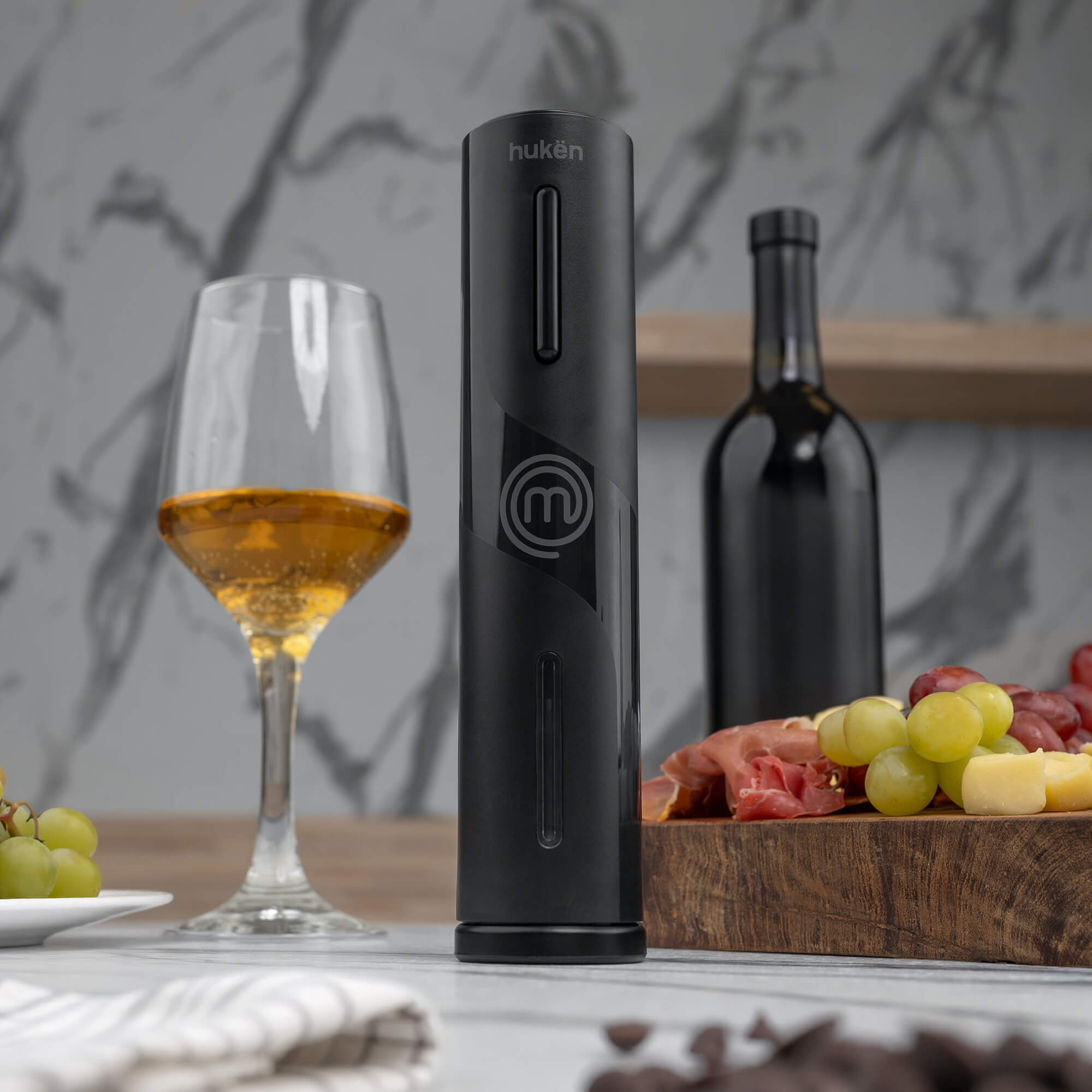 Descorchador Eléctrico Recargable USB Negro Matte | Hukën x MasterChef