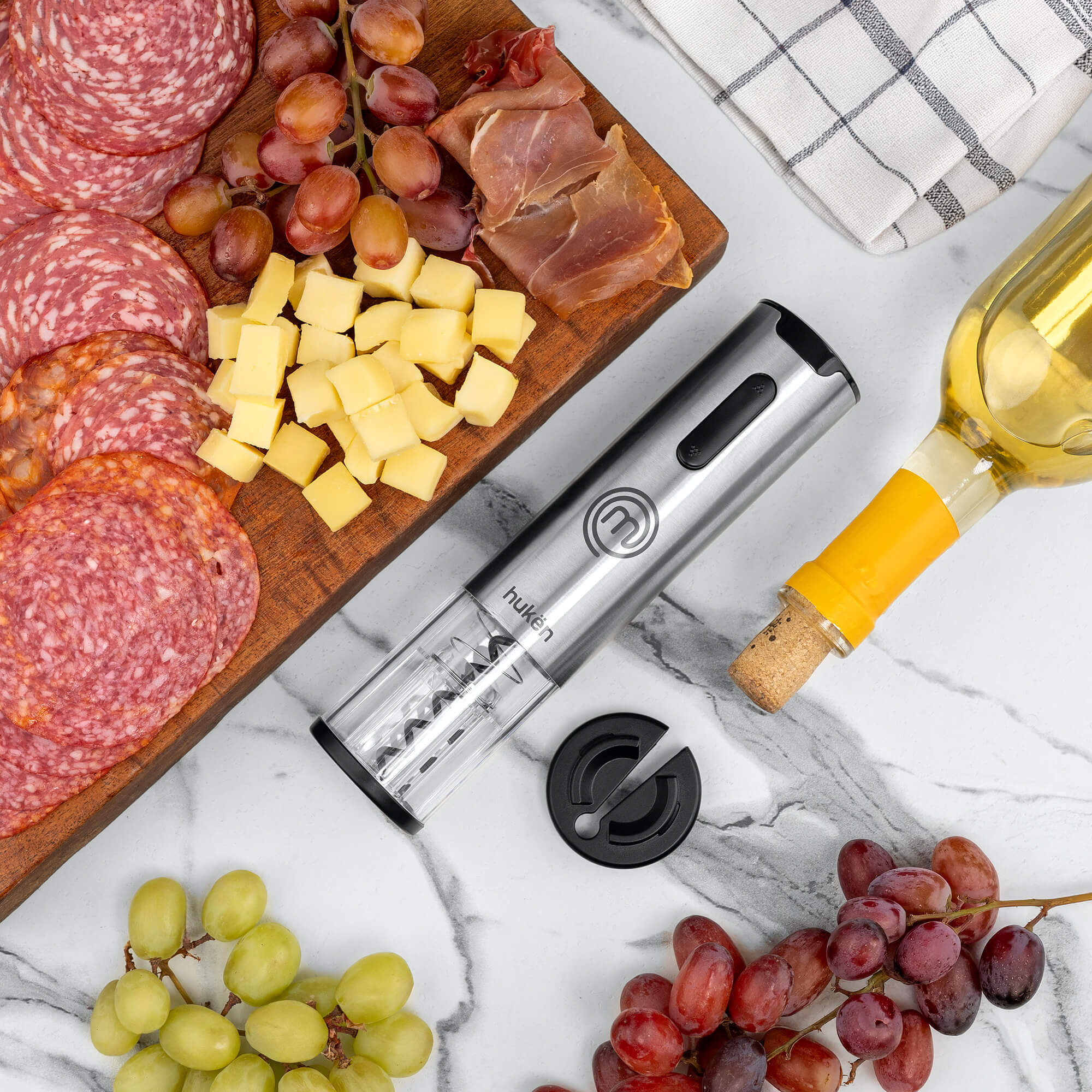 Descorchador Eléctrico Power View Recargable de Acero | Hukën x MasterChef