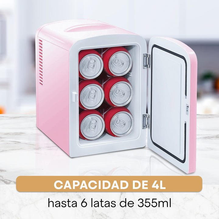 Mini-Refrigerador, Portátil, Mini-Fridge, Frigobar, Rosa, Casa y Automóvil