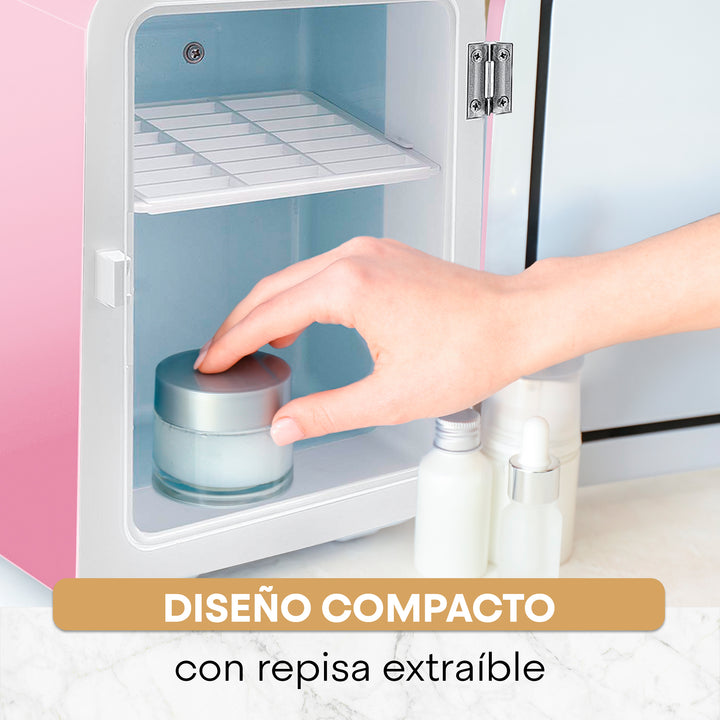 Mini-Refrigerador, Portátil, Mini-Fridge, Frigobar, Rosa, Casa y Automóvil
