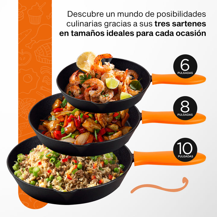 Kit de Cocina Saludable: 3 Sartenes + 1 Olla