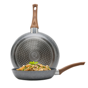 Sartén Granite+ Antiadherente 24cm | Mango Efecto Madera | Compatible con Inducción | Aluminio Forjado | 100% Libre de PFOA | Hukën x MasterChef