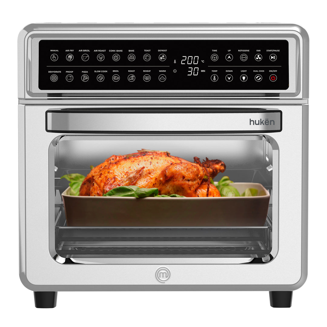 MasterChef by Hukën | Horno Freidora de Aire Digital | 20 Litros | Panel Touch | Acero Inoxidable